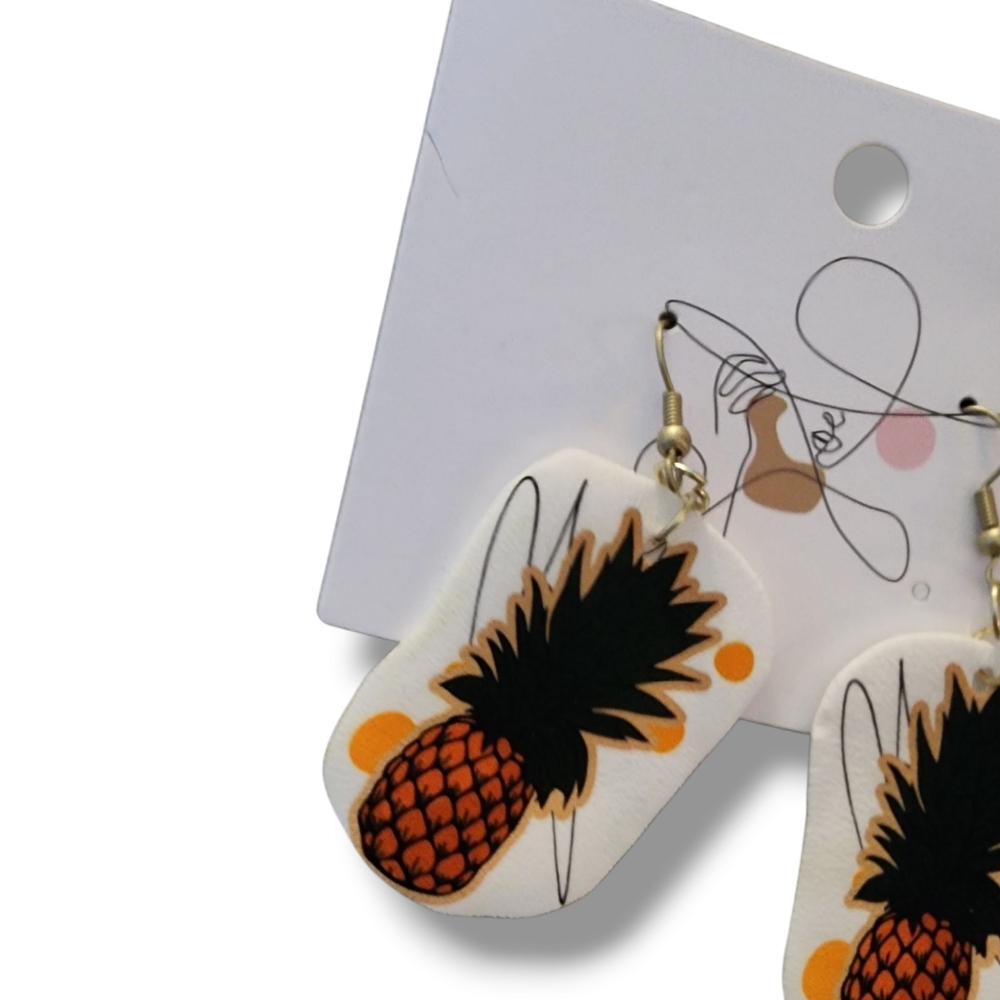 Handmade Pineapple Earrings - Picture 2 of 3